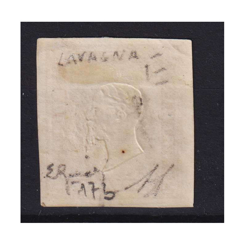 SARDEGNA 1858 80 CENTESIMI OCRA ARANCIO N.17b US. CERTIFICATO  | Fi...