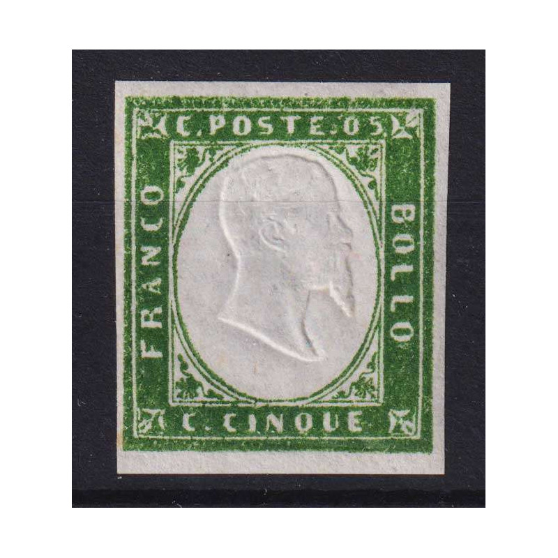 SARDEGNA 1862 5 CENTESIMI VERDE SCURO N.13D G.I MNH**  | Filatelia ...