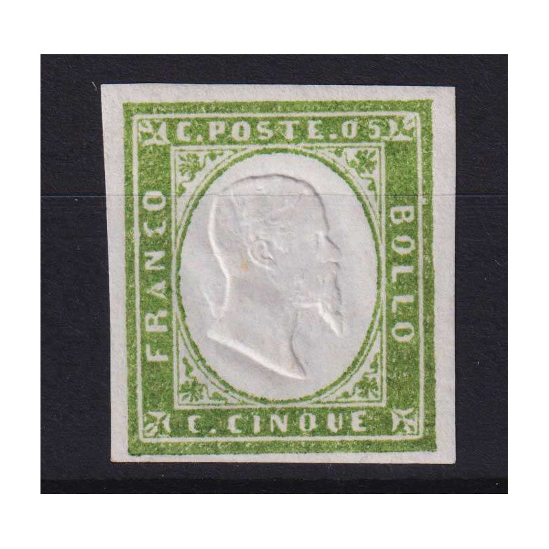 SARDEGNA 1862 5 CENTESIMI VERDE GIALLASTRO N.13Da G.I MNH**  | Fila...