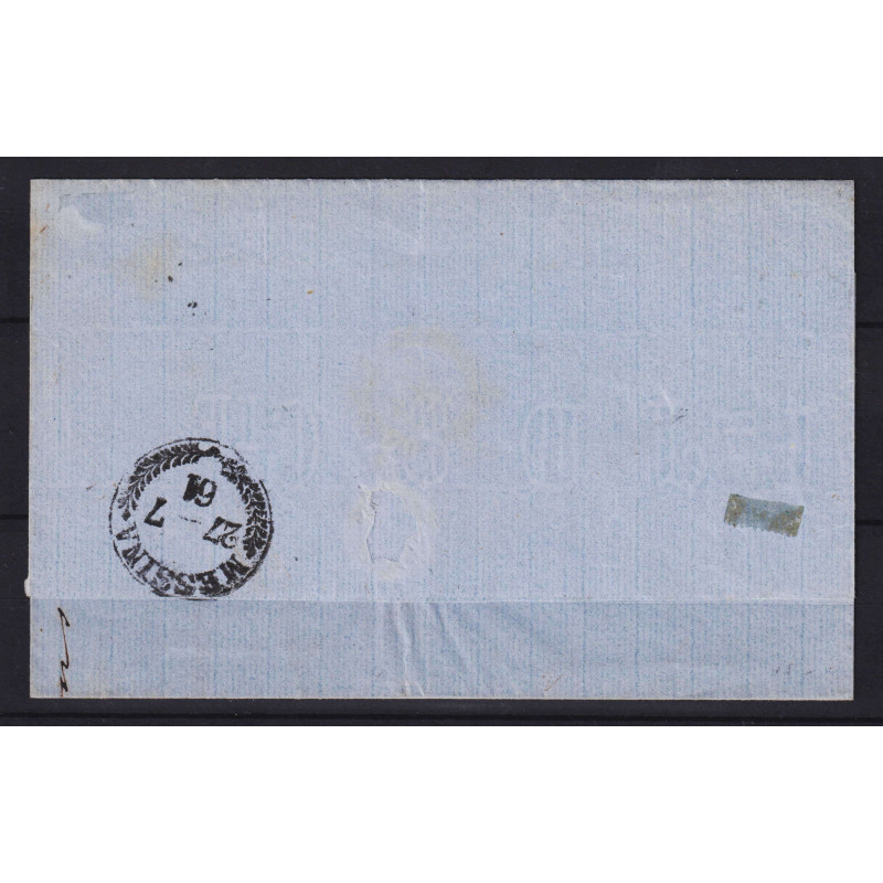 SARDEGNA 1860 10 CENTESIMI OLIVASTRO SCURO N.14Bd SU BUSTA  | Filat...