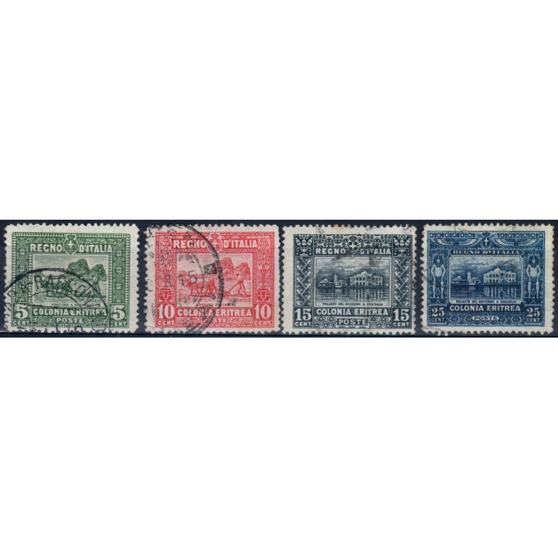 1910-14 ERITREA SOGGETTI AFRICANI 4 V. S.5 US.  | Filatelia Meloni