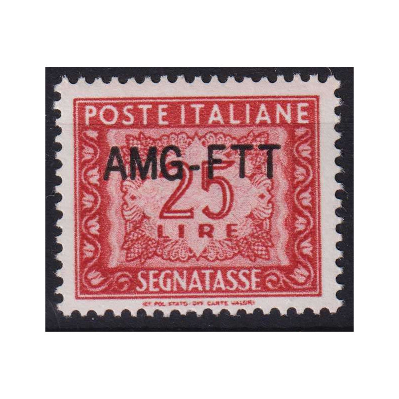 TRIESTE ZONA A 1954 SEGNATASSE 25 CENTESIMI N.25A G.I MNH** CERT.  ...