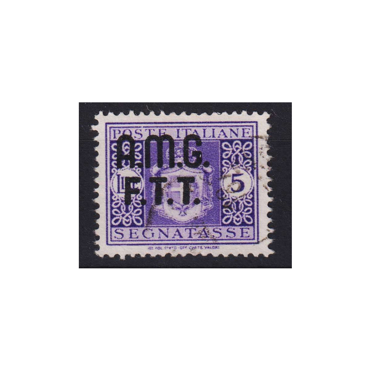 TRIESTE ZONA A 1947 SEGNATASSE 5 LIRE N.4A USATO BEN CENTRATO  | Fi... TRIESTE ZONA A 1947 SEGNATASSE 5 LIRE N.4A USATO BEN CENTRATO  | Fi...