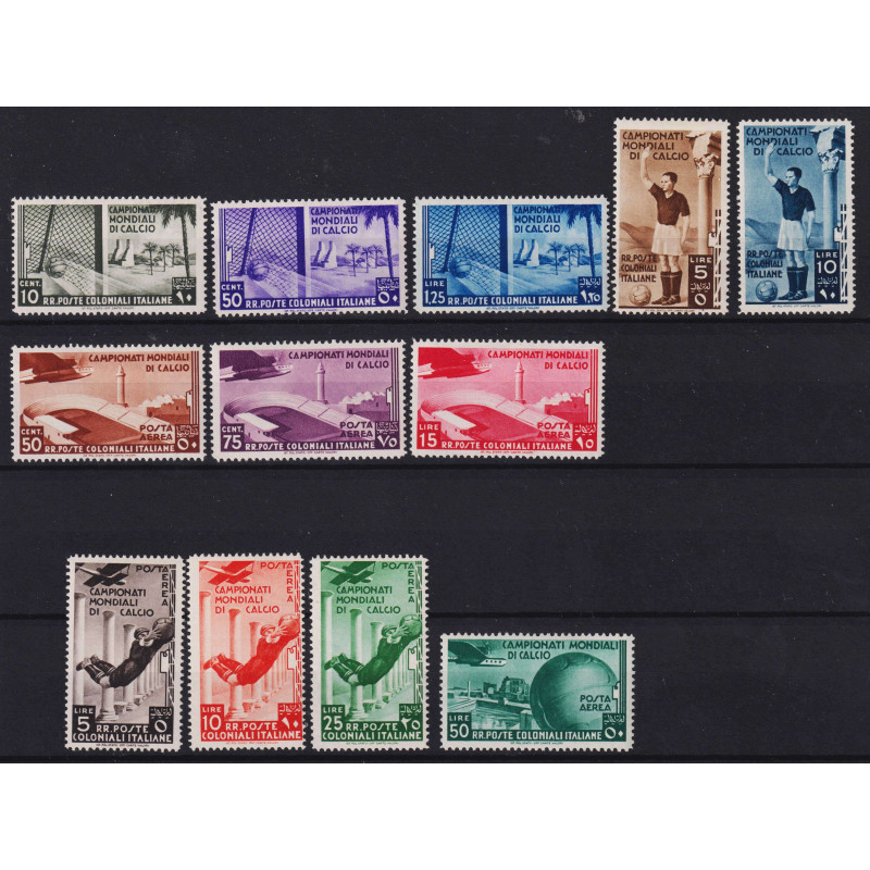 EMISSIONI GENERALI 1934 CAMPIONATI MONDIALI DI CALCIO 12 V. G.O MH*...