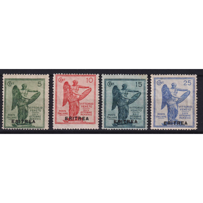COLONIE ERITREA 1922 VITTORIA 4 VALORI G.O MH*  | Filatelia Meloni
