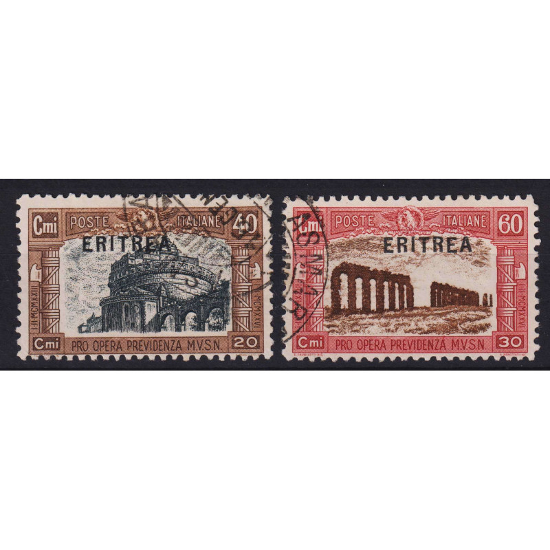 COLONIE ERITREA 1927 MILIZIA I 2 VALORI USATI  | Filatelia Meloni