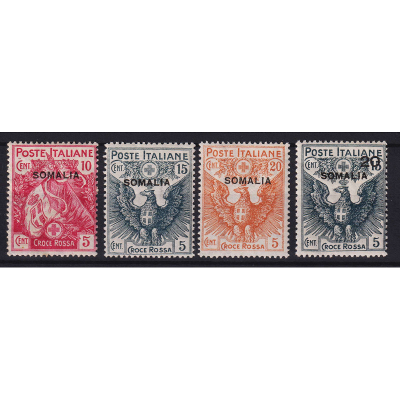 COLONIE SOMALIA 1916 CROCE ROSSA 4 V. G.O MH*  | Filatelia Meloni