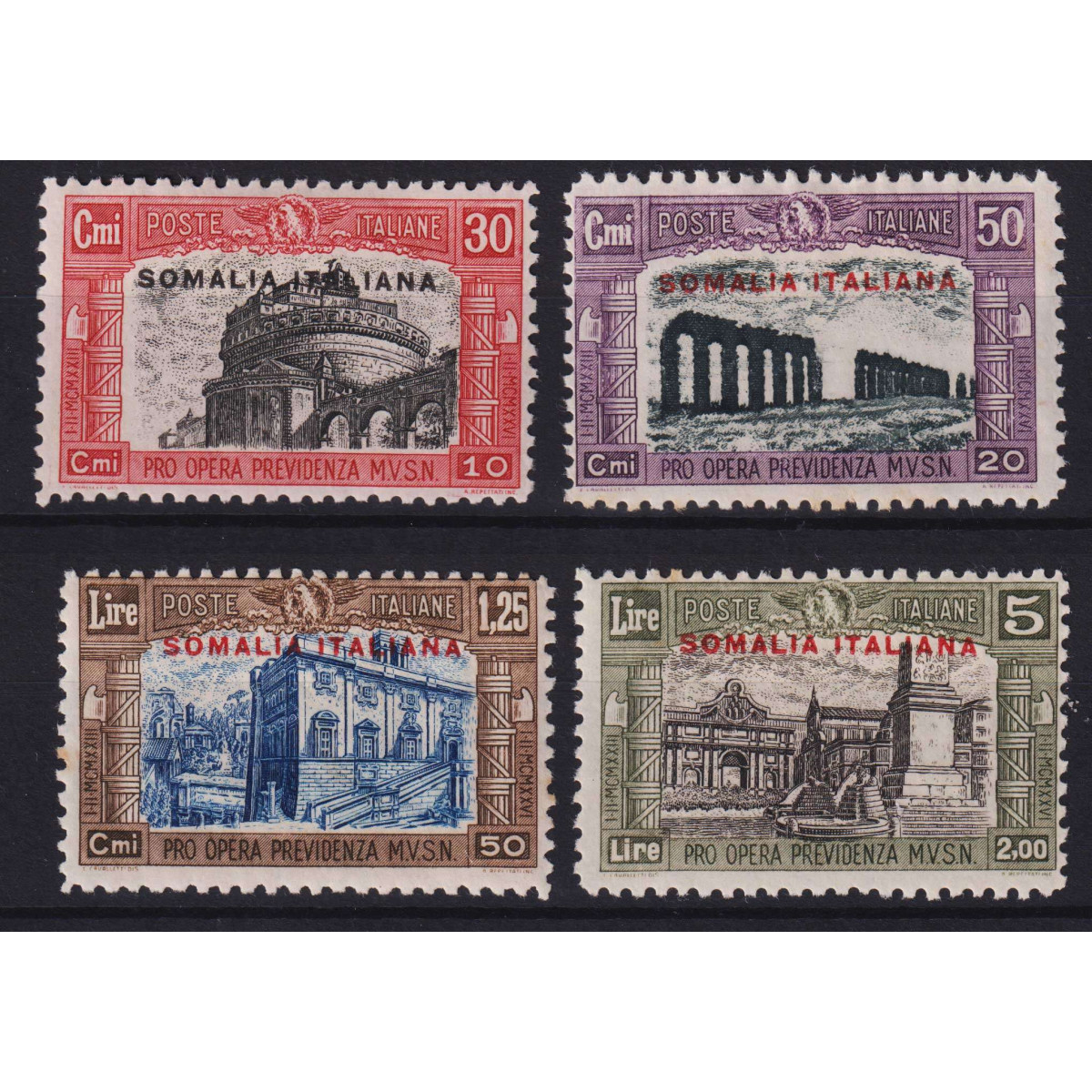 COLONIE SOMALIA 1929 MILIZIA II 4 V. G.O MH* | Filatelia Meloni COLONIE SOMALIA 1929 MILIZIA II 4 V. G.O MH* | Filatelia Meloni