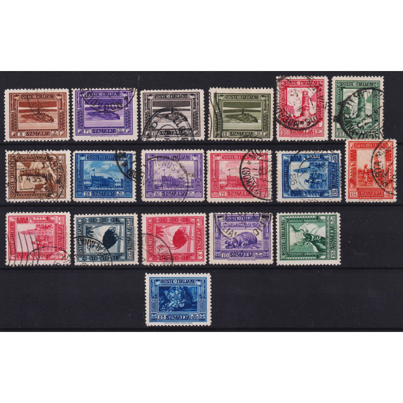COLONIE SOMALIA 1932 PITTORICA DENT.12 18 V. USATI / G.I MNH** CERT...