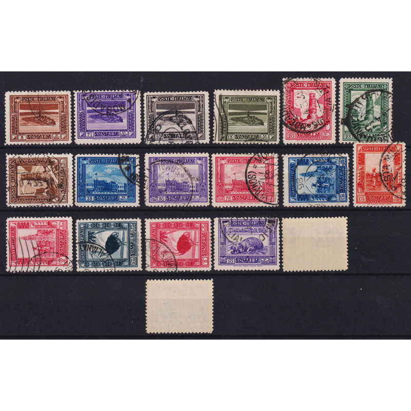 COLONIE SOMALIA 1932 PITTORICA DENT.12 18 V. USATI / G.I MNH** CERT...
