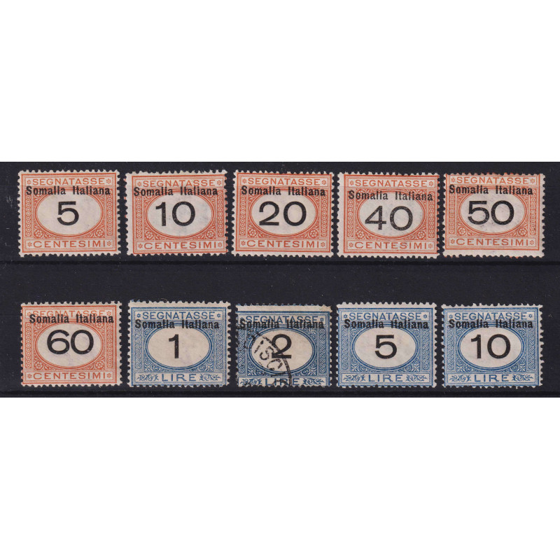COLONIE SOMALIA 1926 SEGNATASSE 10 V. N.41-51 G.O MH* / US.  | Fila...