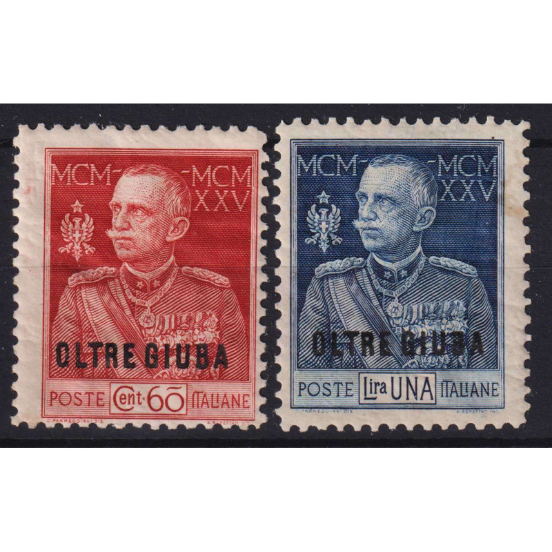 COLONIE OLTRE GIUBA 1925-26 GIUBILEO DEL RE DENT.11 2 V. G.O MH*  |...
