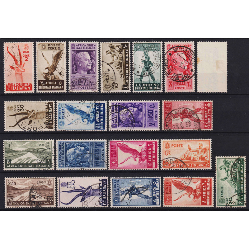 COLONIE AFRICA ORIENTALE 1938 SOGGETTI VARI 20 V. USATI  | Filateli...