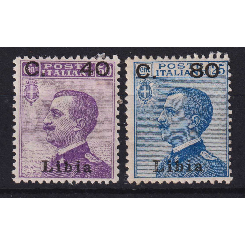 COLONIE LIBIA 1922 MICHETTI SOPRASTAMPATI 2 V. N.38-39 G.O MH*  | F...