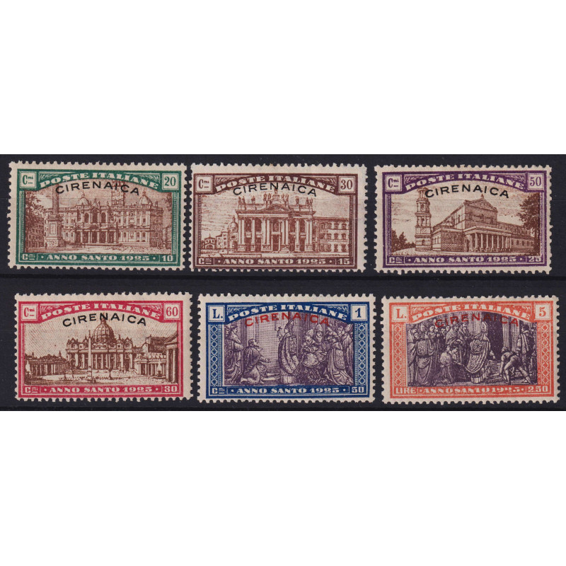 COLONIE CIRENAICA 1925 ANNO SANTO 6 V. G.O MLH*  | Filatelia Meloni