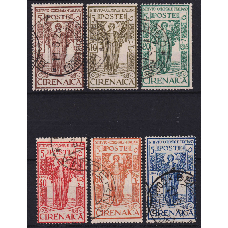 COLONIE CIRENAICA 1926 PRO ISTITUTO COLONIALE ITALIANO 6 V. USATI  ...