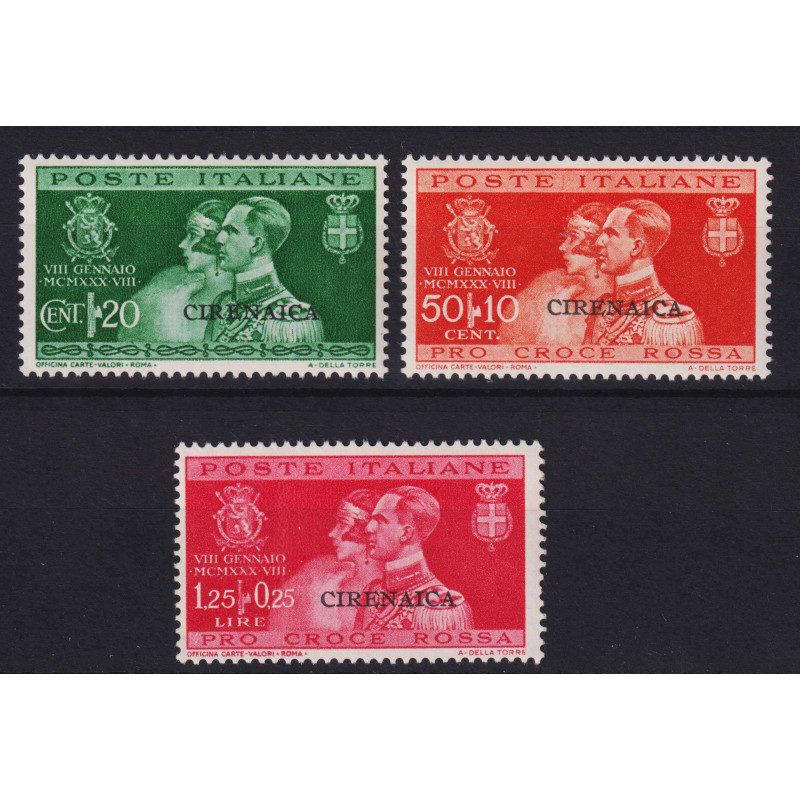 COLONIE CIRENAICA 1930 NOZZE PRINCIPE UMBERTO 3 V. G.O MH*  | Filat...