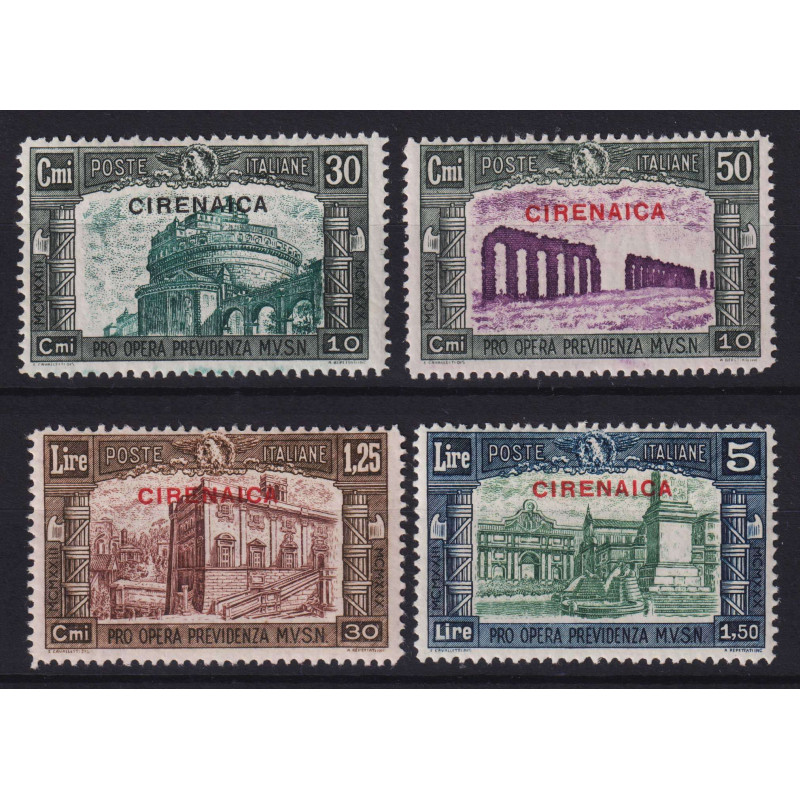 COLONIE CIRENAICA 1930 MILIZIA III 4 V. G.O MH*  | Filatelia Meloni