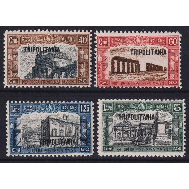 COLONIE TRIPOLITANIA 1927 MILIZIA I 4 V. G.O MH*  | Filatelia Meloni