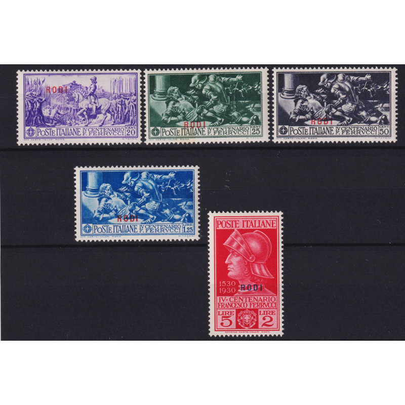 COLONIE EGEO RODI 1930 FERRUCCI 5 V. G.O MH*  | Filatelia Meloni