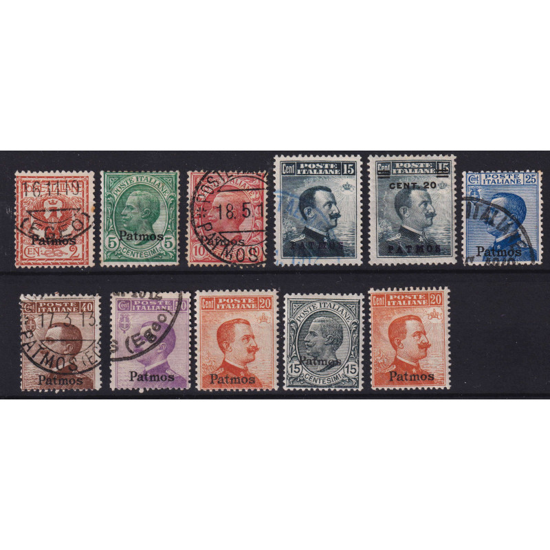 COLONIE EGEO PATMO ORDINARIA 11 V. COMPRESO N.9 US / G.O MH*  | Fil...
