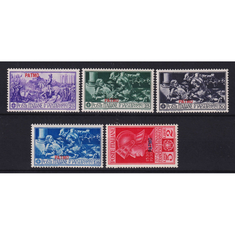 COLONIE EGEO PATMO 1930 FERRUCCI 5 V. G.O MH*  | Filatelia Meloni