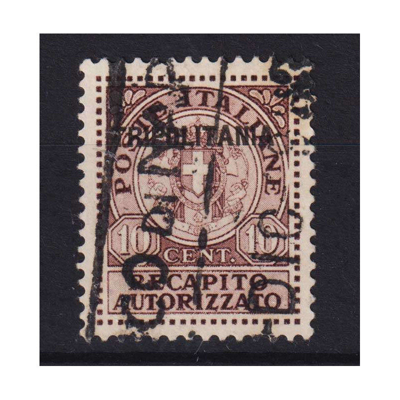 COLONIE TRIPOLITANIA 1931 RECAPITO AUTORIZZATO 10 CENTESIMI N.1 USA...