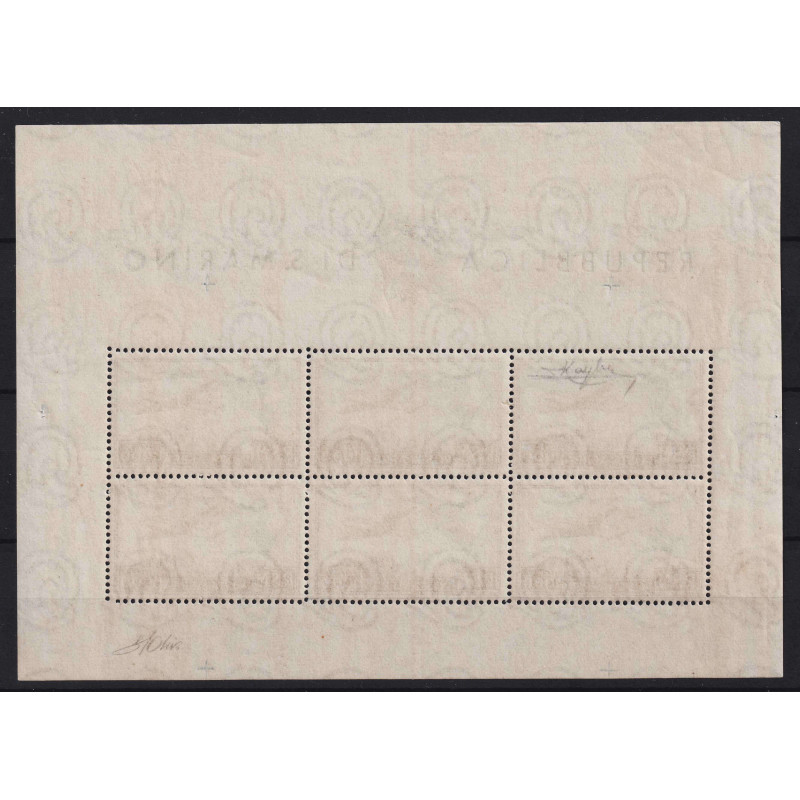 SAN MARINO 1951 FOGLIETTO BANDIERA N.13 G.I MNH** 2 CERTIFICATI  | ...