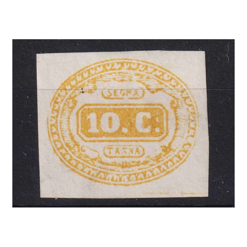 REGNO D' ITALIA 1863 SEGNATASSE 10 CENTESIMI N.1 G.O MLH* CERT.  | ...
