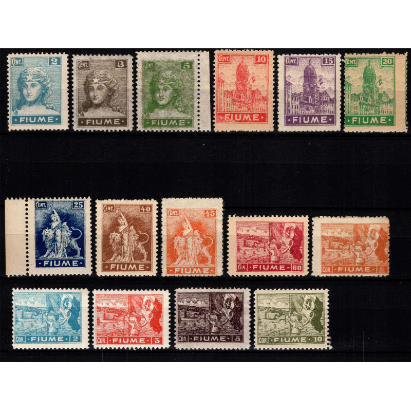 OCCUPAZIONI FIUME 1919 ALLEGORIE E VEDUTE NON COMPLETA 15 V. G.O MH...