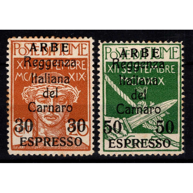 OCCUPAZIONI ARBE 1920 ESPRESSI REGGENZA DEL CARNARO 2 V. G.O MH* CE...