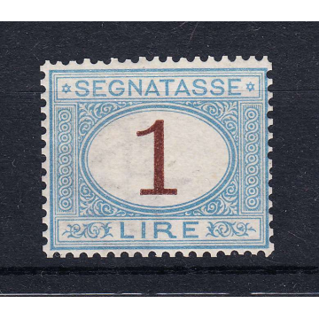 REGNO D'ITALIA 1870 SEGNATASSE CIFRA IN OVALE 1 LIRA N.11 G.I MNH**...