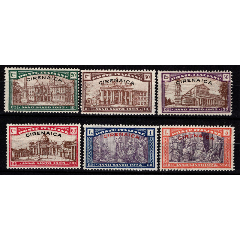 COLONIE CIRENAICA 1925 ANNO SANTO 6 VALORI G.O MH*  | Filatelia Meloni