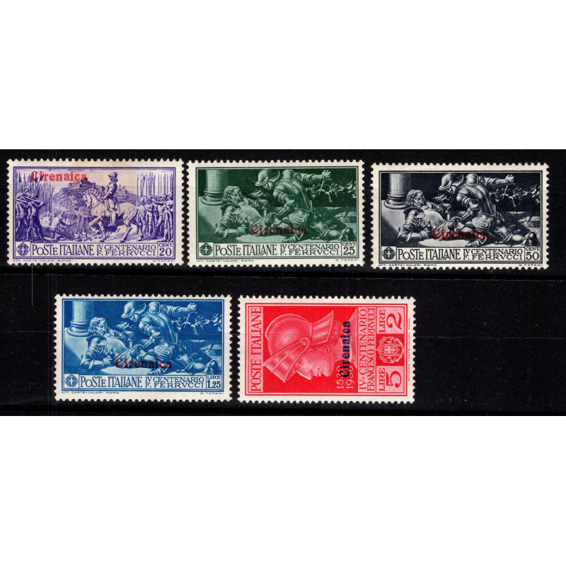 COLONIE CIRENAICA 1930 FERRUCCI 5 VALORI G.O MH*  | Filatelia Meloni