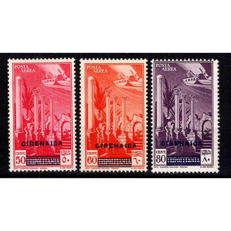 COLONIE CIRENAICA 1932 P/A SERIE COMPLETA 3 V. N.4-5,41 G.I ** 50 C...