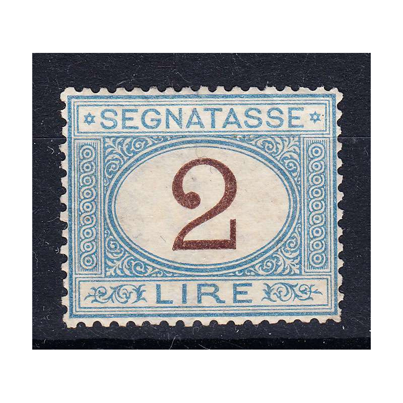 REGNO D'ITALIA 1870 SEGNATASSE CIFRA IN OVALE 2 LIRE N.12 G.O MLH* ...