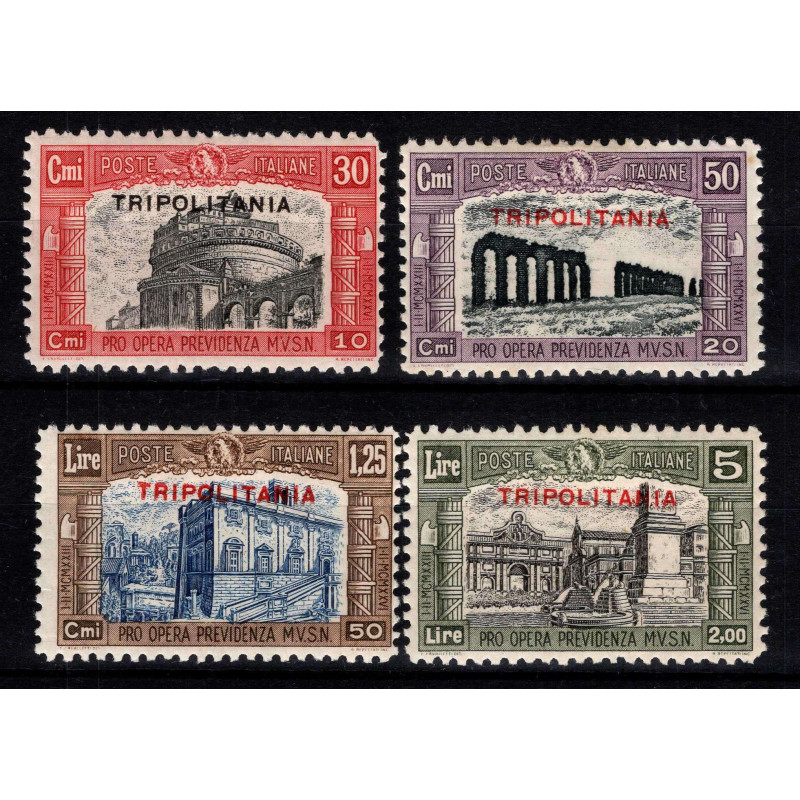 COLONIE TRIPOLITANIA 1928 MILIZIA II 4 V. G.O MH*  | Filatelia Meloni
