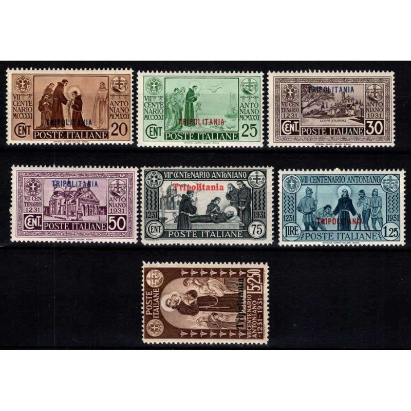 COLONIE TRIPOLITANIA 1931 S. ANTONIO 7 V. G.O MLH*  | Filatelia Meloni