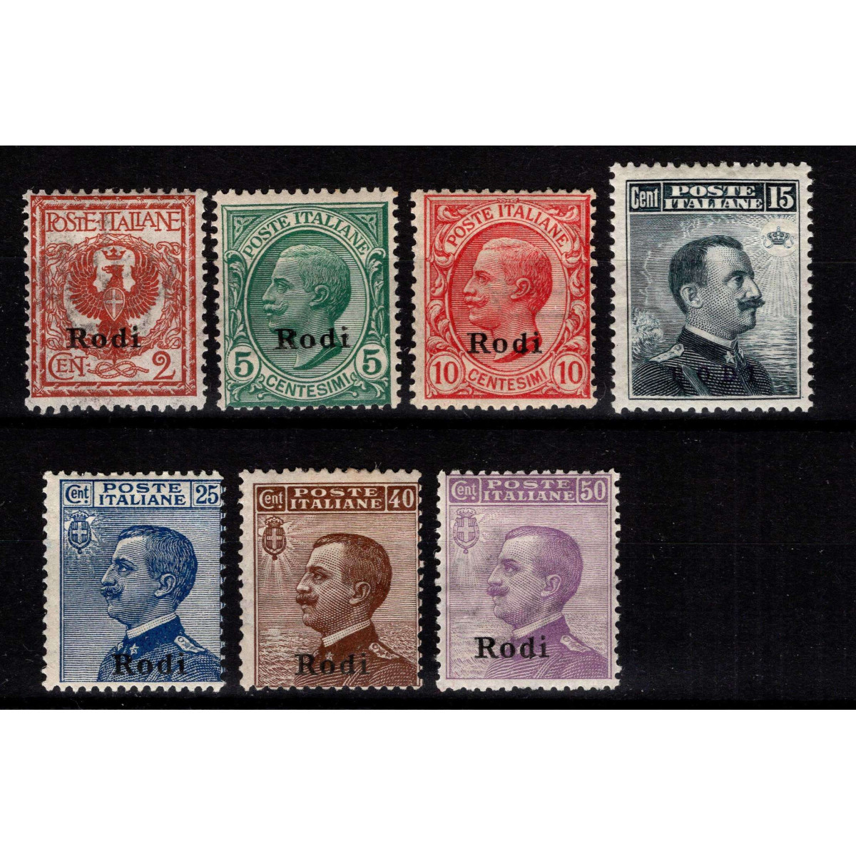 COLONIE EGEO RODI 1912 SERIE COMPLETA 7 V. G.O MH* | Filatelia Meloni COLONIE EGEO RODI 1912 SERIE COMPLETA 7 V. G.O MH* | Filatelia Meloni