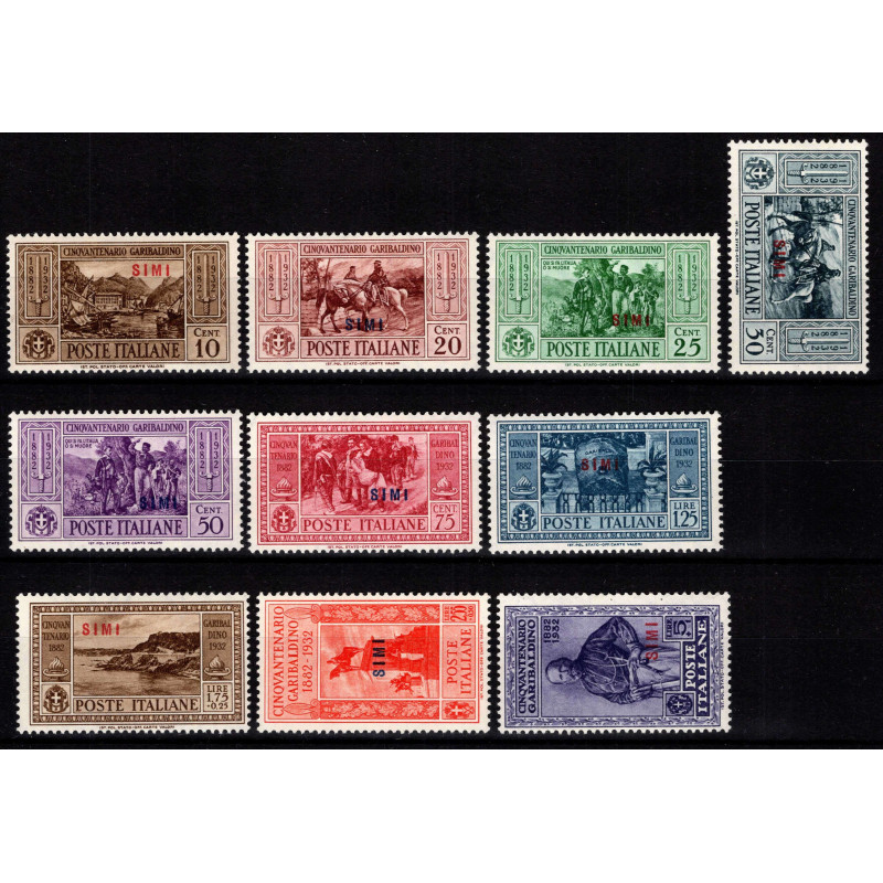 COLONIE EGEO SIMI 1932 GARIBALDI 10 V. G.O MLH*  | Filatelia Meloni