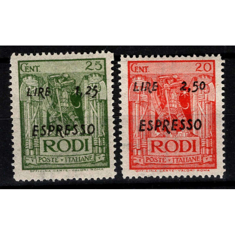 OCCUPAZIONI EGEO 1944 ESPRESSI PITTORICA 2 VALORI G.O MH*  | Filate...