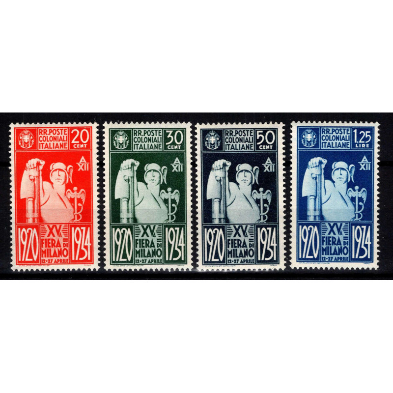 COLONIE EMISSIONI GENERALI 1934 XV FIERA DI MILANO 4 V. G.I MNH**  ...