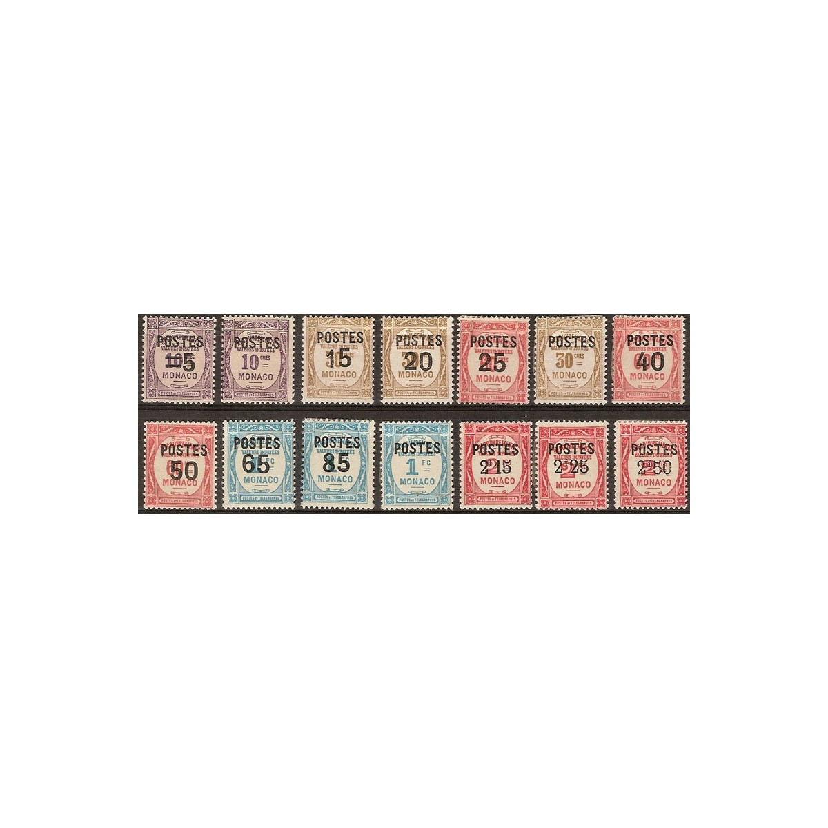 MONACO 1937 SEGNATASSE SOPRASTAMPATE G.O. | Filatelia Meloni MONACO 1937 SEGNATASSE SOPRASTAMPATE G.O. | Filatelia Meloni