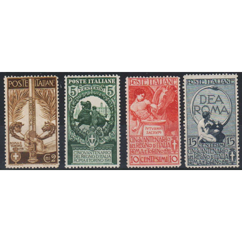1911 CINQUANTENARIO UNITA' D' ITALIA OTTIMA CENTRATURA FRESCHISSIMI...