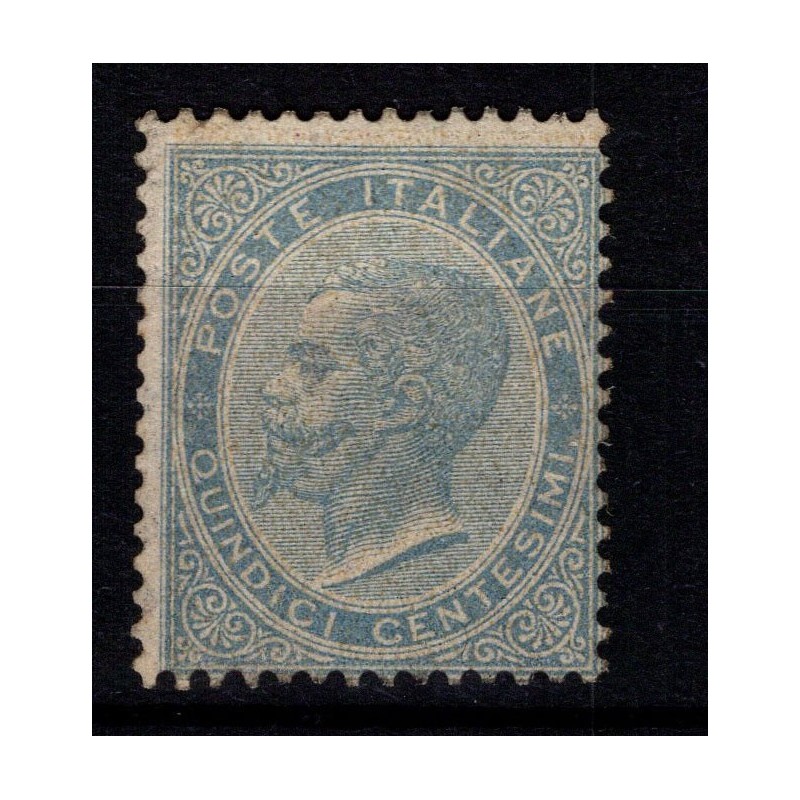 REGNO D'ITALIA 1863-65 15 CENTESIMI LONDRA DE LA RUE N.L18 G.I MNH*...