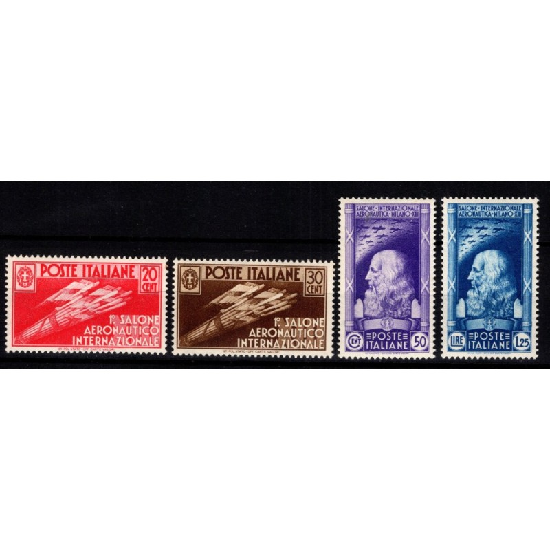 REGNO D'ITALIA 1935 SALONE AEREONAUTICO 4 VALORI G.I MNH** 50 C. G....