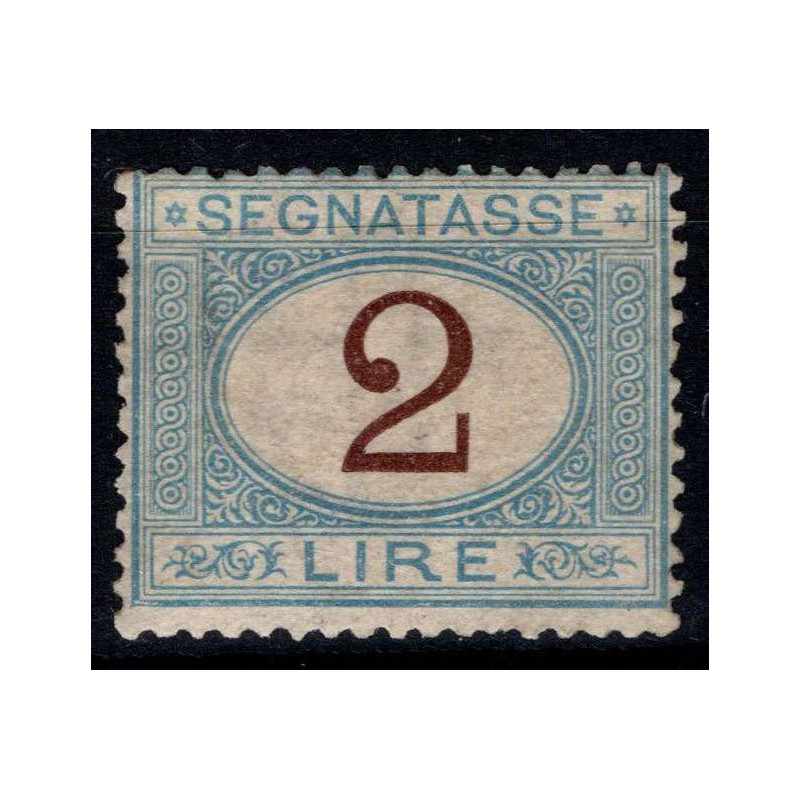 1870 REGNO D' ITALIA SEGNATASSE 2 LIRE n.12 BEN CENTRATO CERT. G.I....