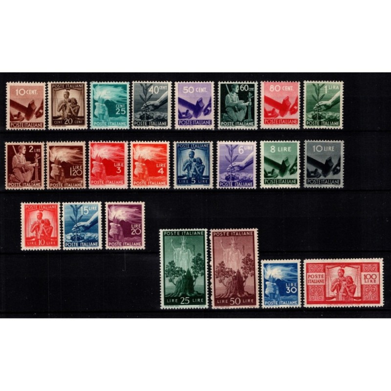 REPUBBLICA 1945-48 DEMOCRATICA 23 V. G.I MNH** CERT.  | Filatelia M...