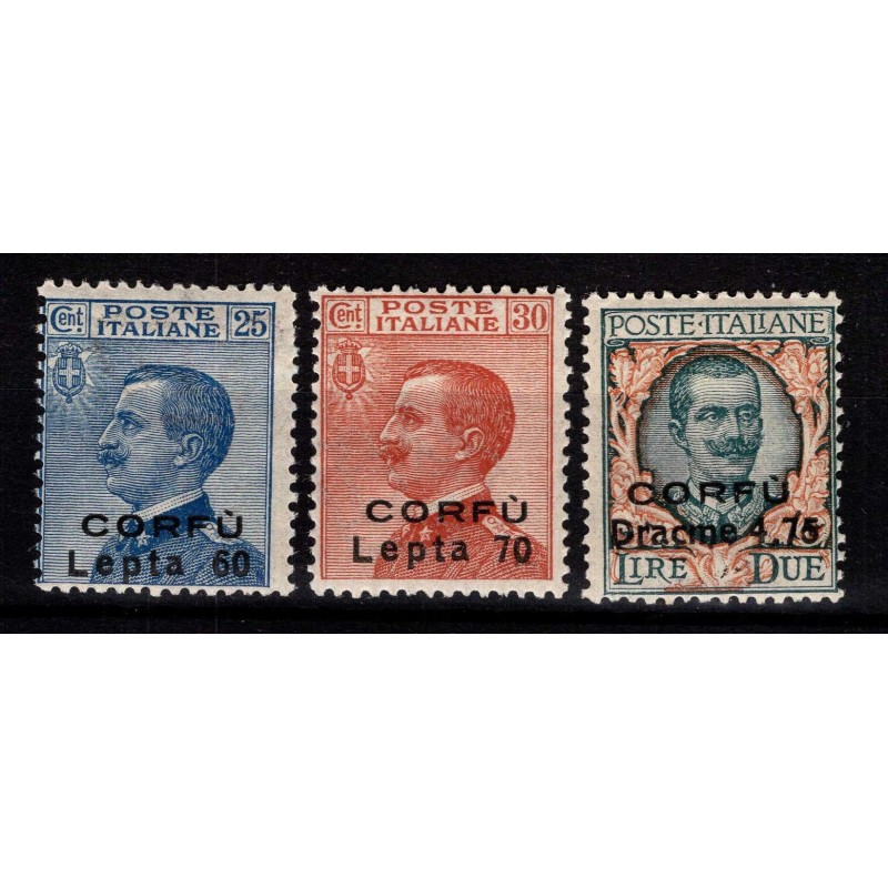COLONIE CORFU' 1923 SERIE COMPLETA 3 V. G.I MNH**  | Filatelia Meloni