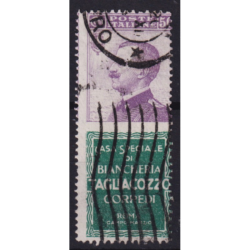 REGNO D'ITALIA 1924-25 PUBBLICITARI 50 C. TAGLIACOZZO N.17 USATO CE...